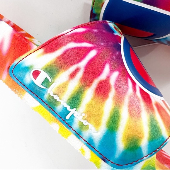 Champion IPO Tie-Dye Slide Sandal, Rainbow Multi, Men’s Size 12, NEW! w/tags! - Picture 7 of 12